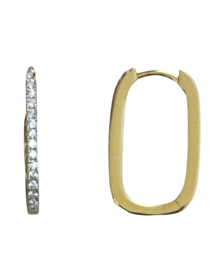 Sterling Silver Rectangle Shape Hoop Earrings