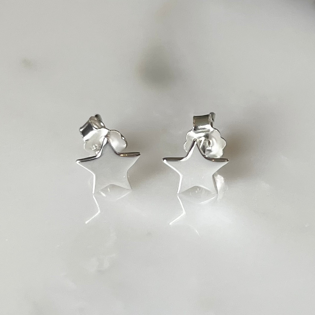 SME005 Sterling Silver Star  Earrings