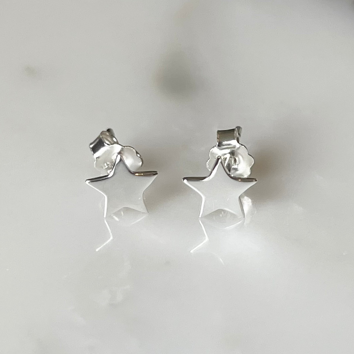 SME005 Sterling Silver Star  Earrings