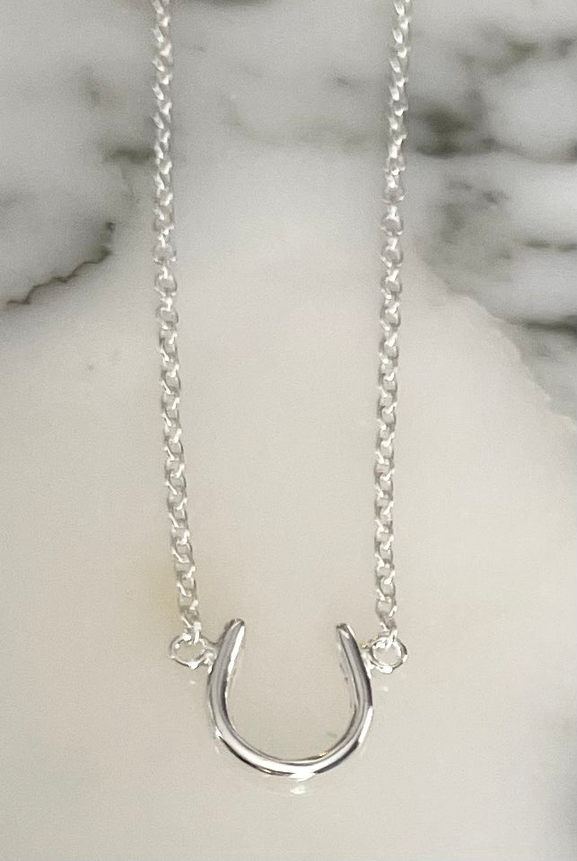 N013 Sterling Silver Lucky Horseshoe Pendant