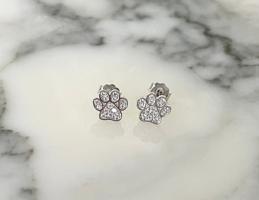 Dog Paw CZ  Earring