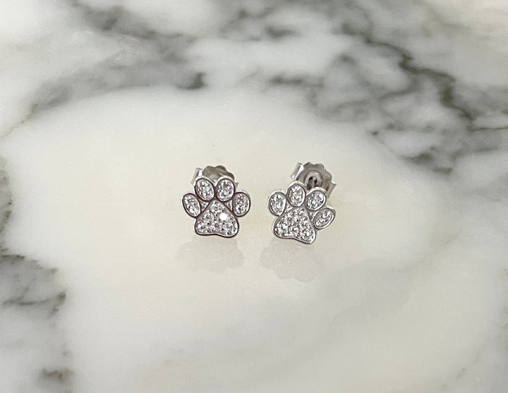 Dog Paw CZ  Earring