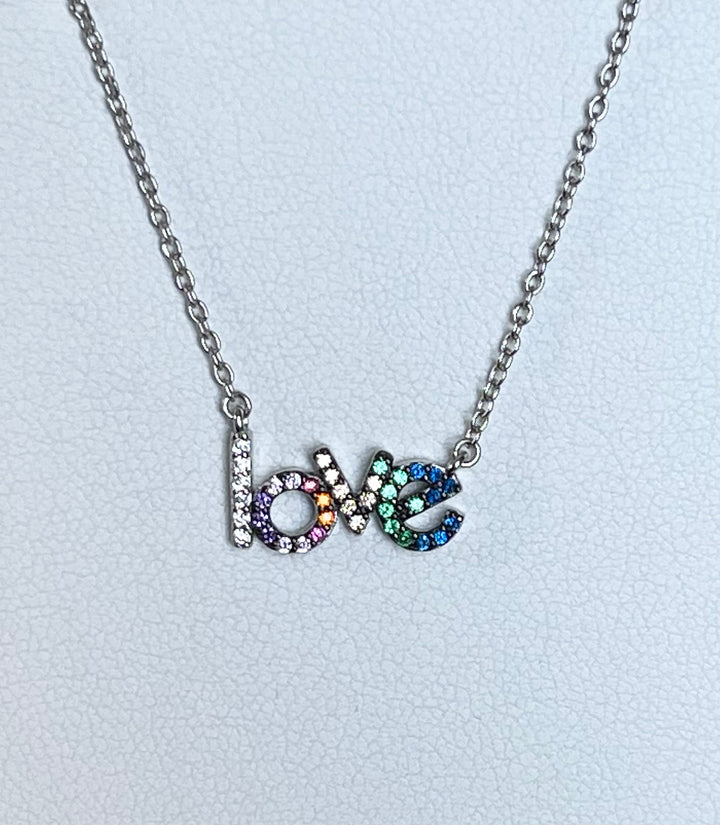 N044 Multicolor LOVE  Drop Pendant