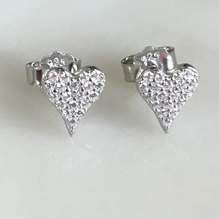 E006 Heart Pave earrings
