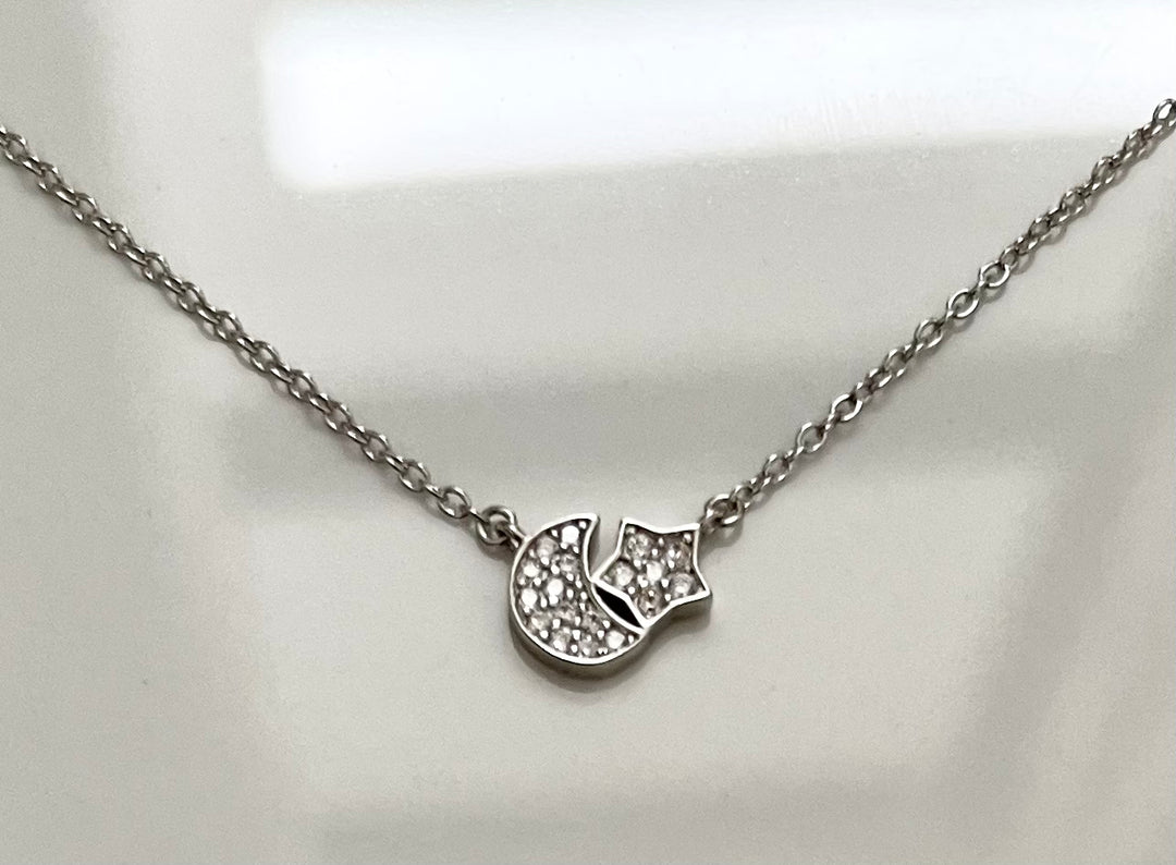 N011 Star and Moon Pave Pendant