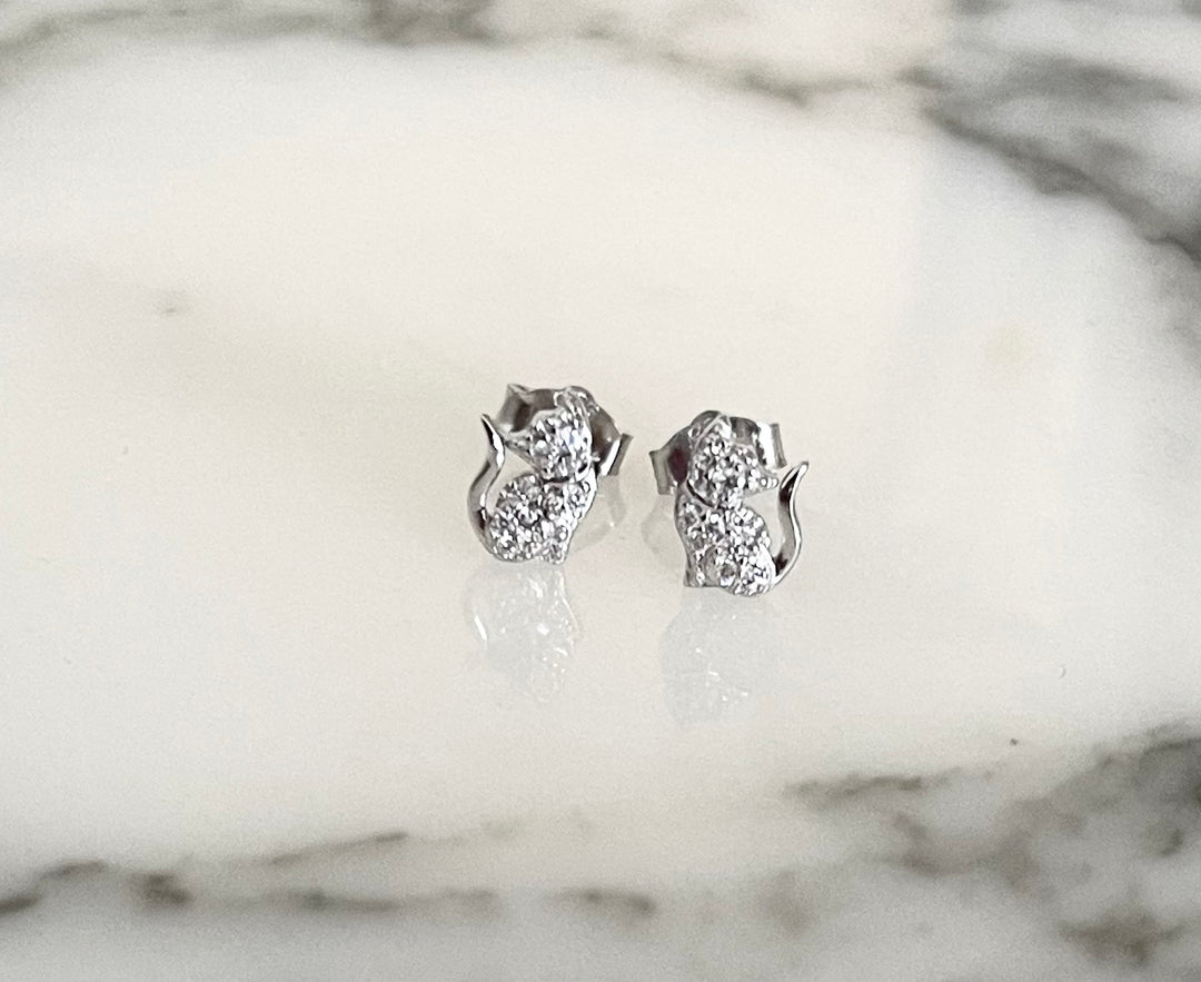 Kitty Cat CZ  Earring