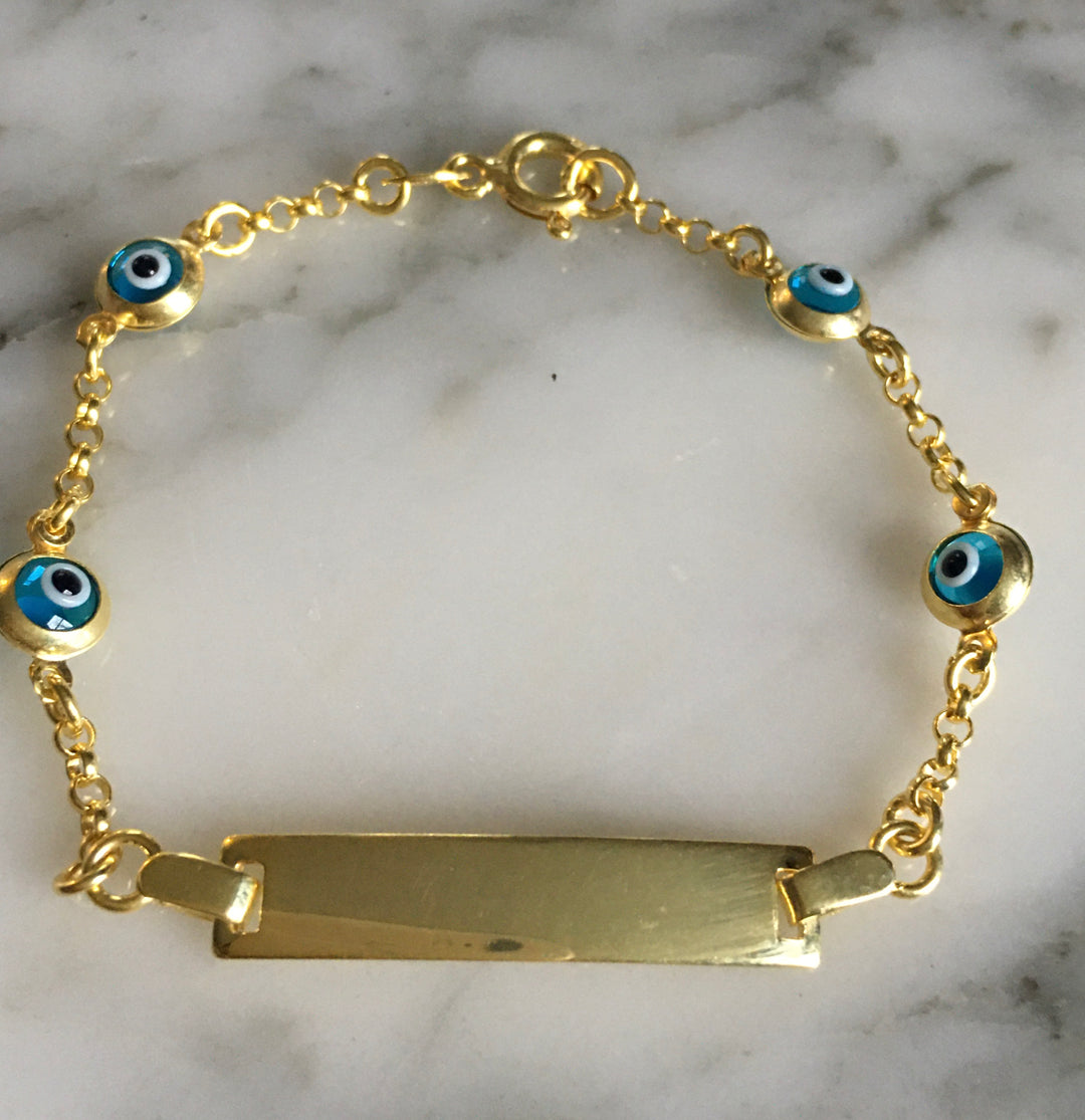 Yellow Gold Evil ID Bracelet