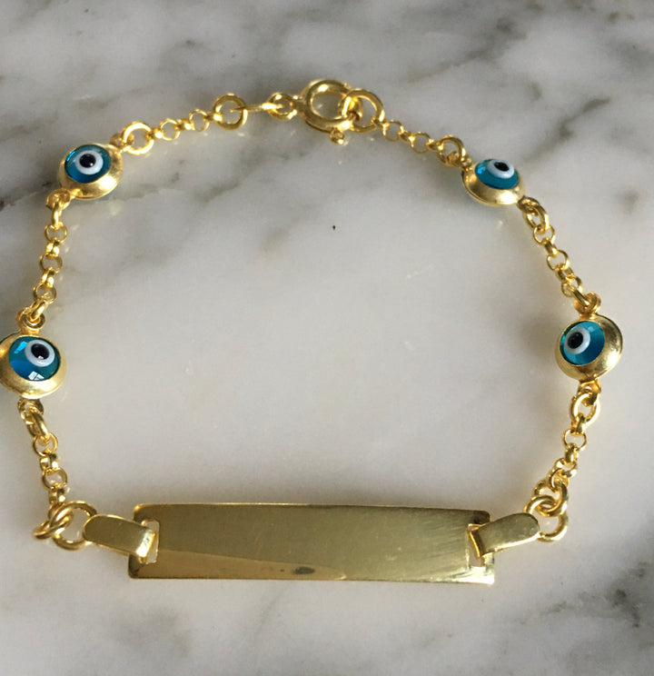 Yellow Gold Evil ID Bracelet