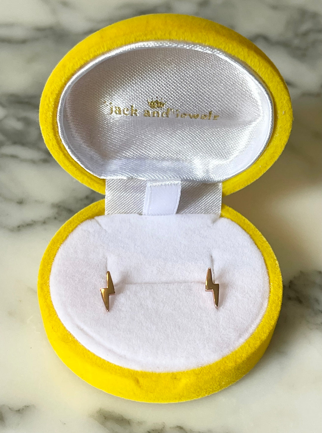 SME007 Sterling Silver 14K Rose Gold Lightning Bolt Earrings