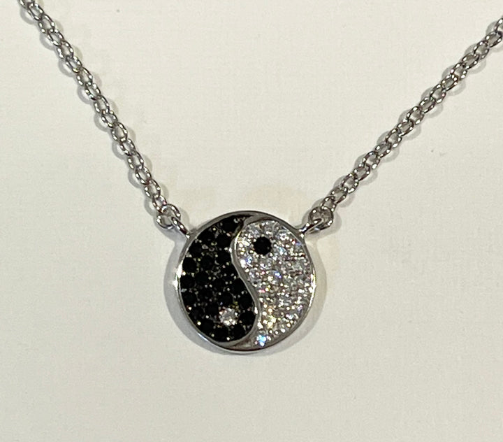 N65 Black and white gemstone yin/yang  pendant
