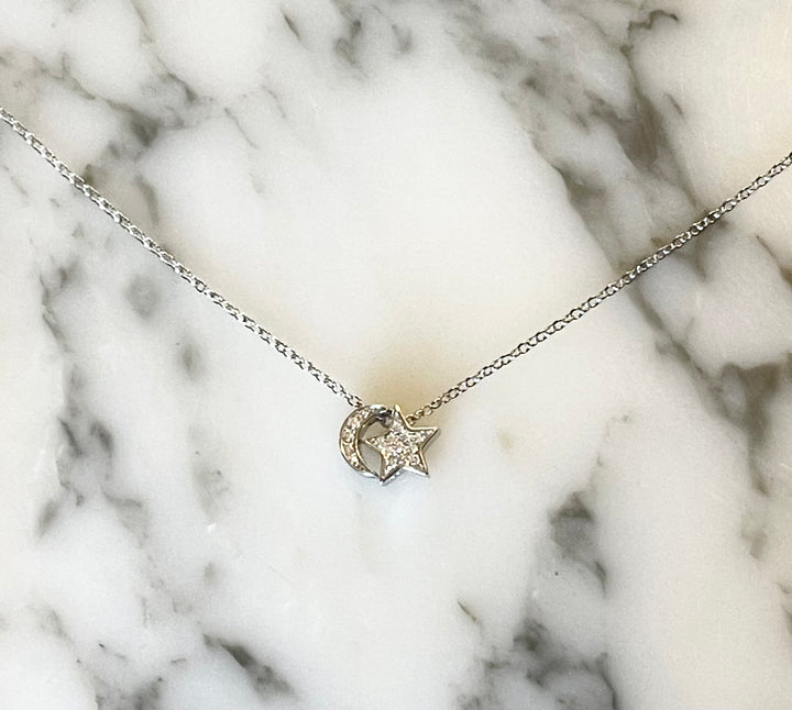 N039 Moon and Star Slider Pendant