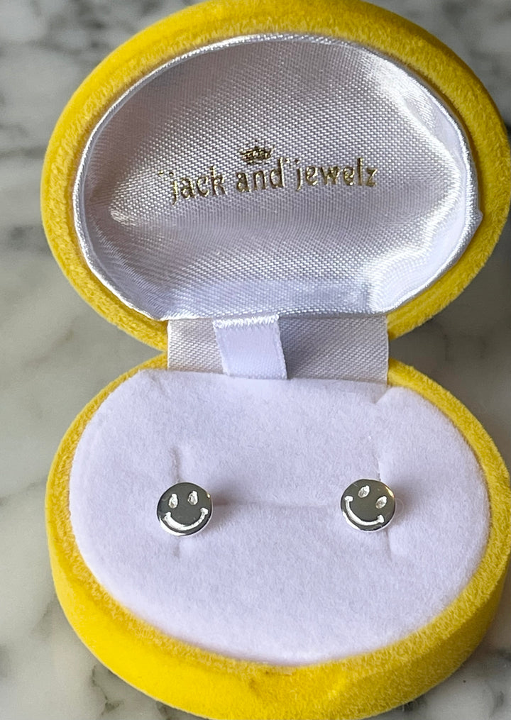 SME011 Smiley Face Sterling Silver Earrings