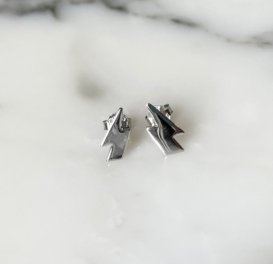 SME015 Sterling Silver Lightning Bolt (Heavier) Earrings