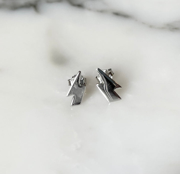 SME015 Sterling Silver Lightning Bolt (Heavier) Earrings