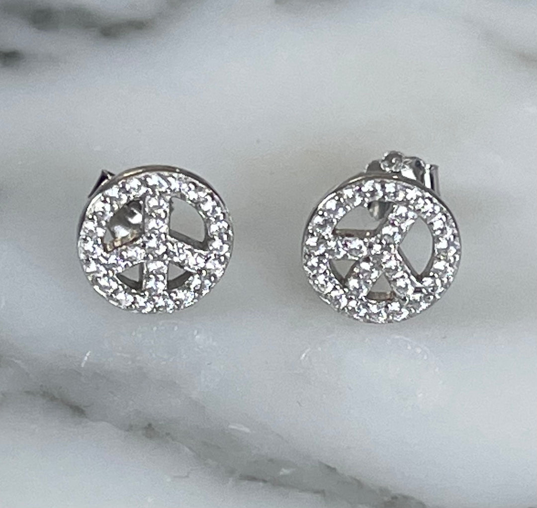 E046 Peace Sign Earrings