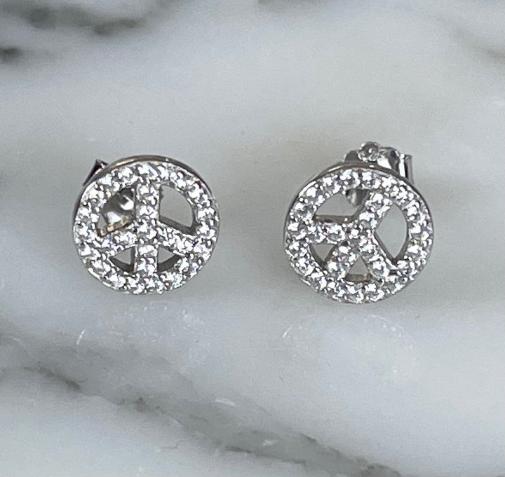E046 Peace Sign Earrings