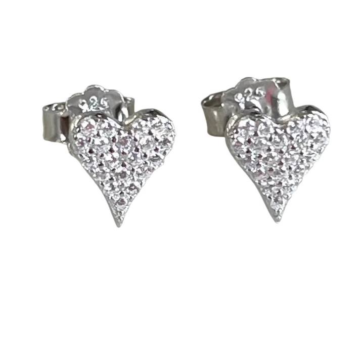 E006 Heart Pave earrings