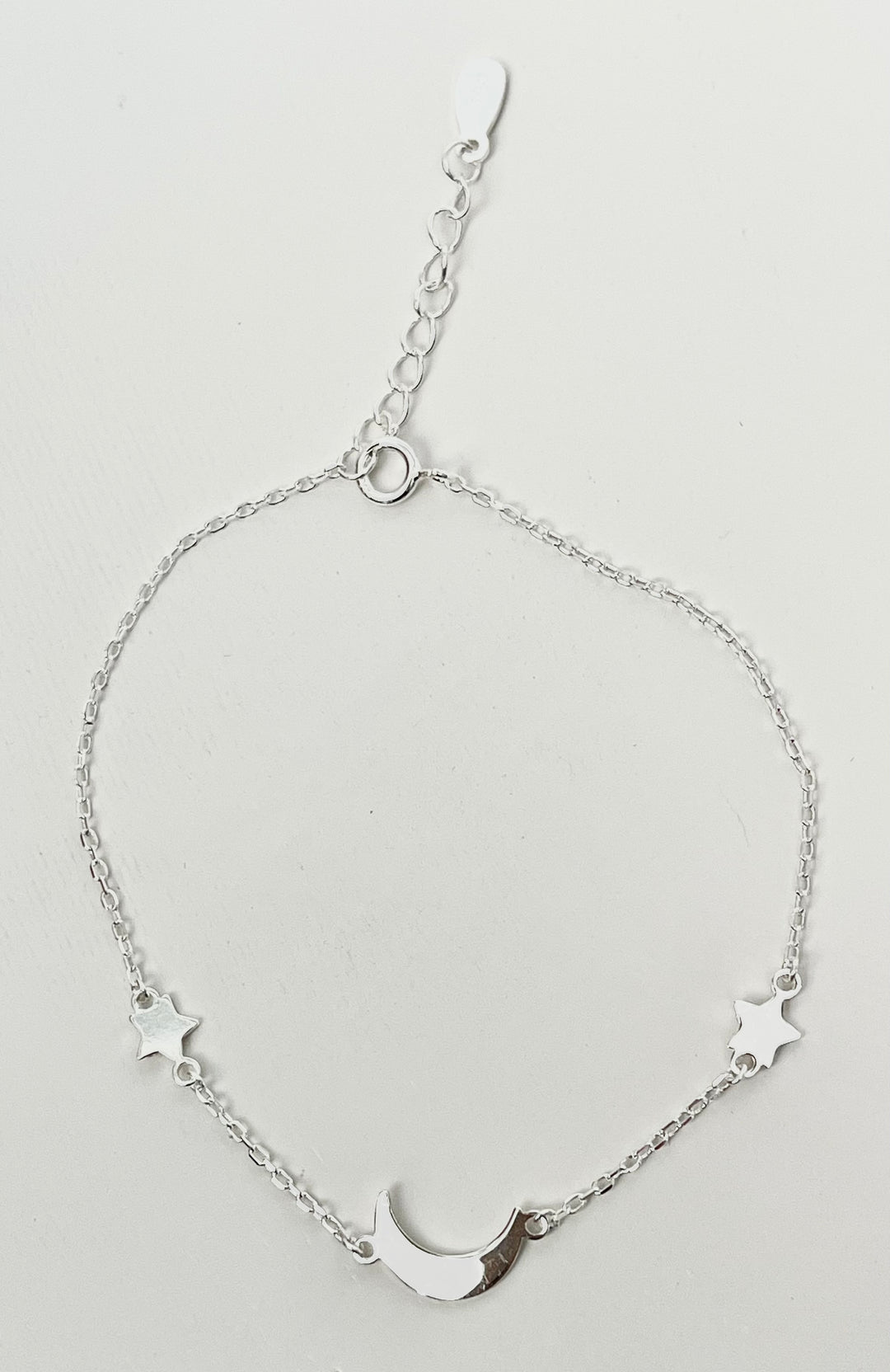 B011 Sterling Silver Star Moon Bracelet