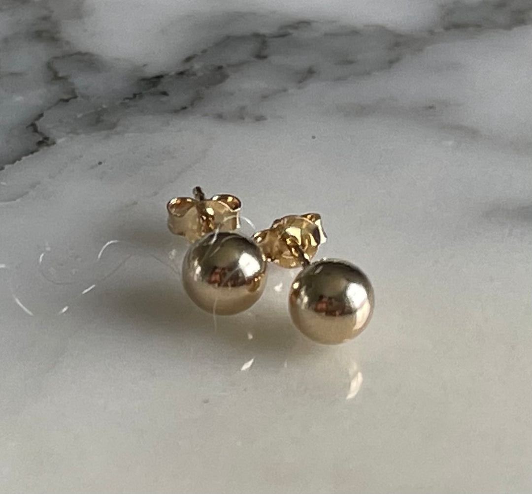 14k Gold Filled Yellow Gold Ball Earring